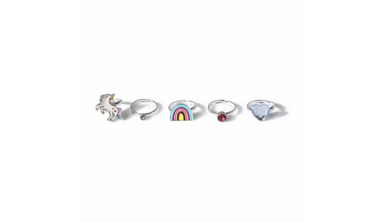 Flitzy Unicorn Rainbow Ring Pack with Glitter Heart Shaped Box