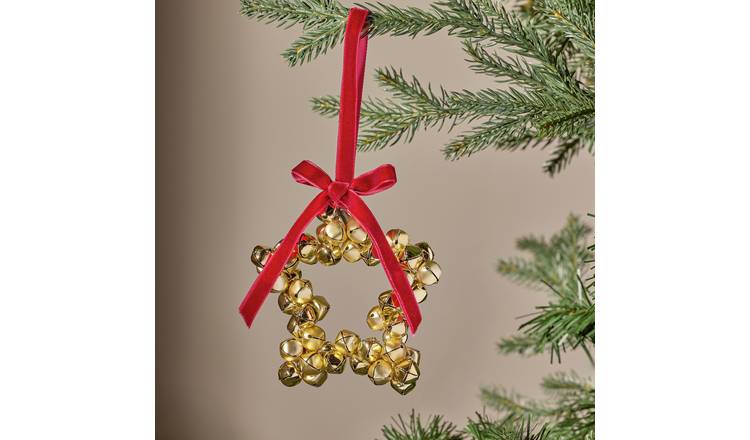 Argos Home Gold Jingle Bell Star Hanging Christmas Ornament