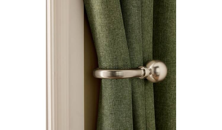 Argos Home 2 Pack Metal Ball Curtain Holdback - Silver