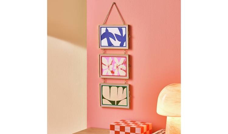 Habitat Hanging Triple Screenprint Iron Picture Frame - 4x6"