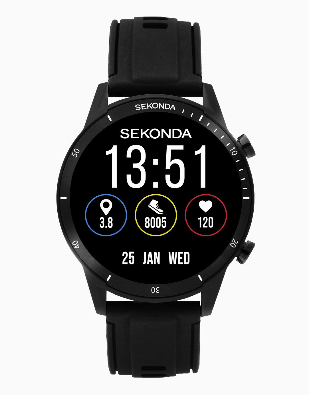 Sekonda Active Go Black Silicone Strap Smart Watch