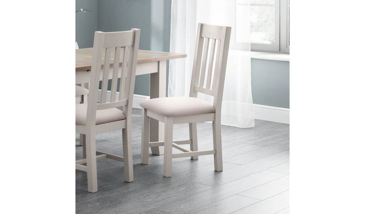Julian Bowen Richmond Pair of Fabric Dining Chairs - Light Grey