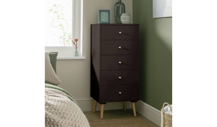 Habitat Otto 5 Drawer Tallboy - Black