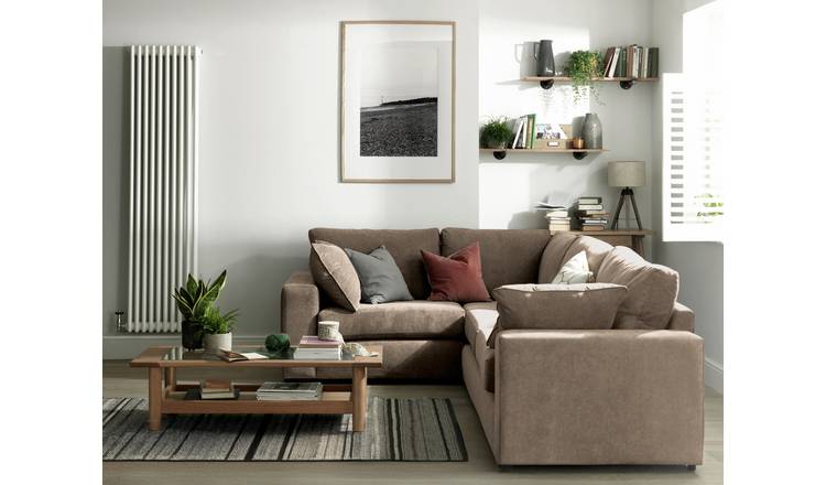 Habitat Elmdon Fabric Left Hand Corner Sofa - Natural