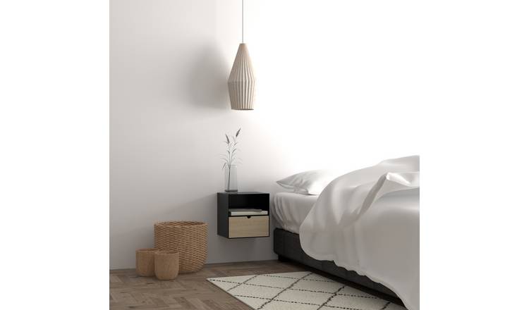 Furniture To Go Joliet 1 Drawer Bedside Table - Black