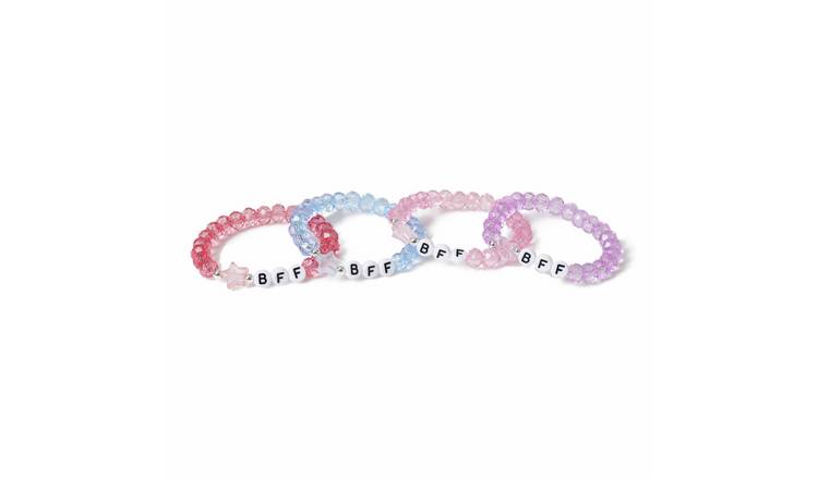 Flitzy BFF Pastel Bead Stretch Bracelet Set - Pack of 4