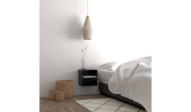 Furniture To Go Joliet 1 Drawer Bedside Table - Matt Black