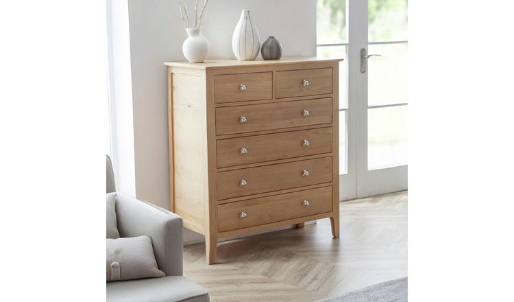 Julian Bowen Cotswold 6 Drawer Chest - Light Oak