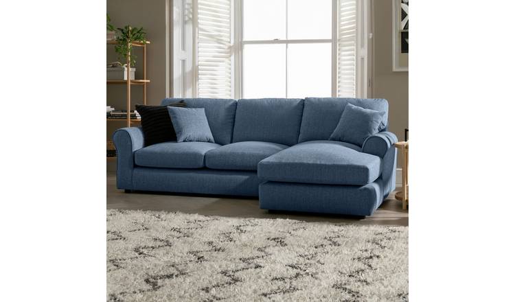 Argos Home Lisbon Fabric Right Hand Corner Chaise Sofa - Blue