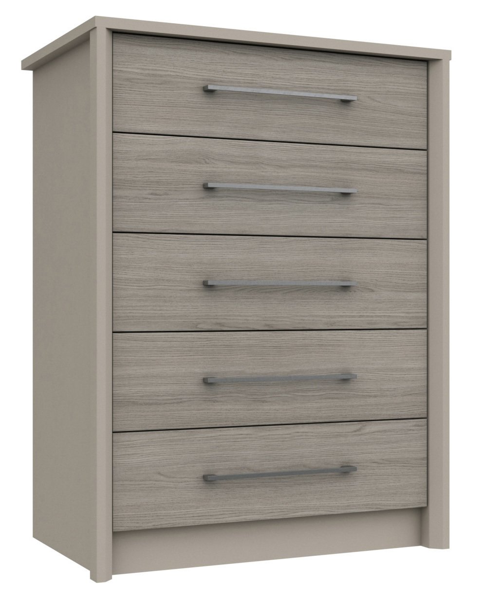 Lancaster 5 Drawer Chest - Grey