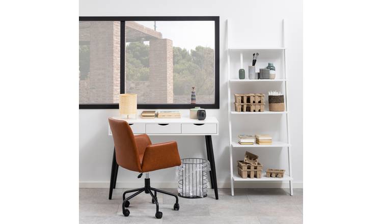 Furniture To Go Neptun 3 Drawer Office Desk - White & Black