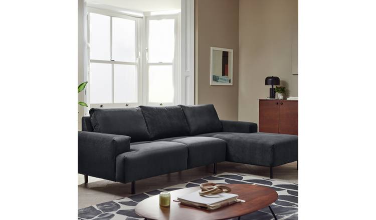 Habitat Julien Fabric Right Hand Corner Chaise Sofa - Charcoal