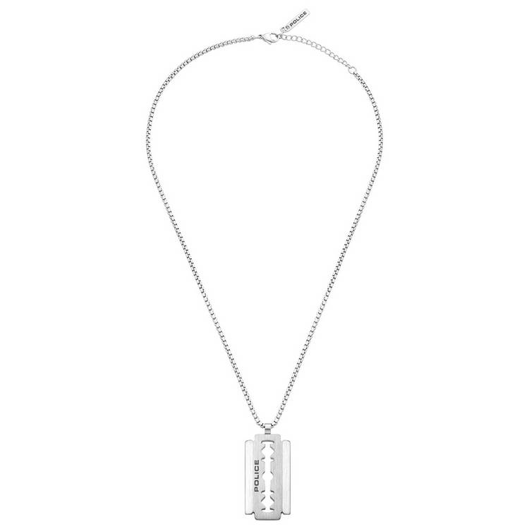 Police Stainless Steel Brushed Razorblade Pendant Necklace 0
