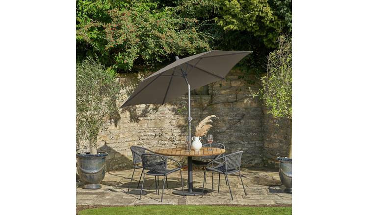 Pacific Riva 2.5m Centre-Pole Garden Parasol - Taupe
