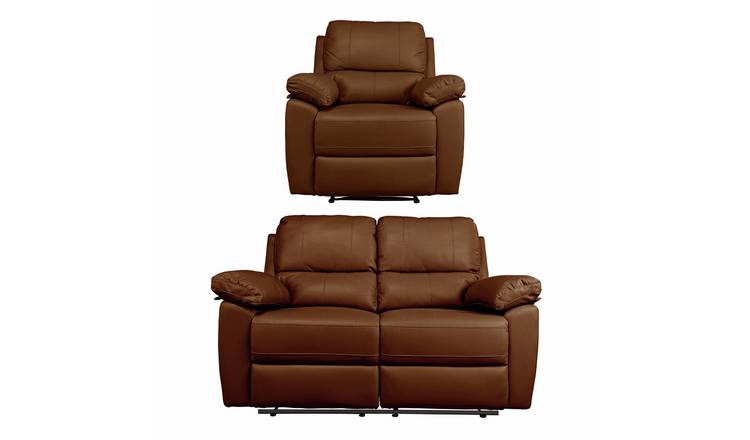 Argos Home Toby Chair & 2 Seater Recliner Sofa - Tan