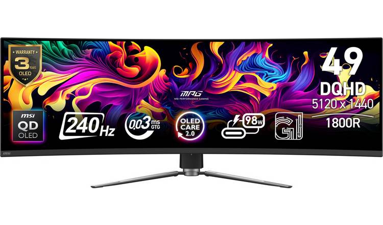 MSI MPG 491CQPX QD-OLED 49 Inch 240Hz DQHD Gaming Monitor