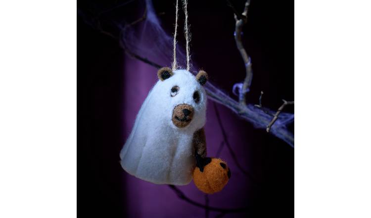 Argos Home Bear As A Ghost Felt Ornament