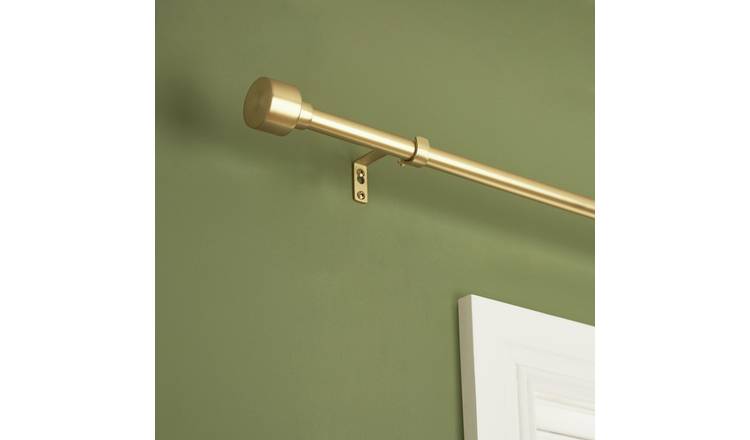 Argos Home Extendable Metal Stud Gold Curtain Pole - 120 - 210cm