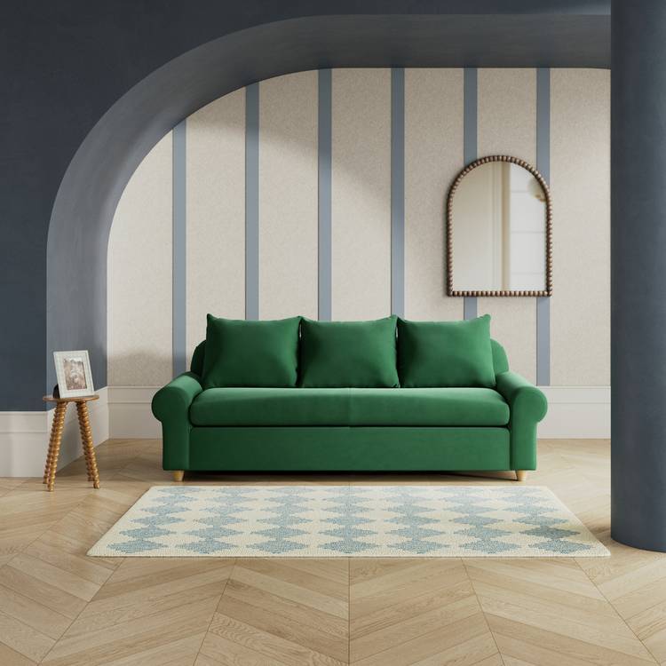 Habitat Whitby Fabric 4 Seater Sofa - Green - Ash Leg 0