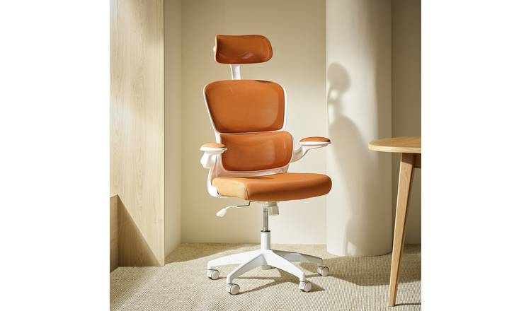 Habitat Oxley Mesh Plastic Chair - Orange