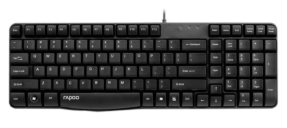 Rapoo N2400 Spill Resistant Keyboard - Black