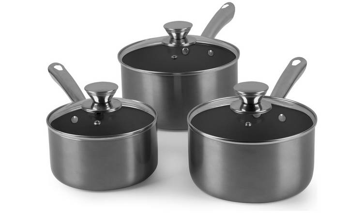 Buy Salter Easypour 3 Piece Saucepan Set, Pan sets