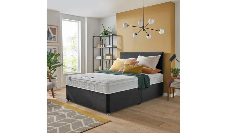 Silentnight Travis Double Memory Divan Bed - Charcoal