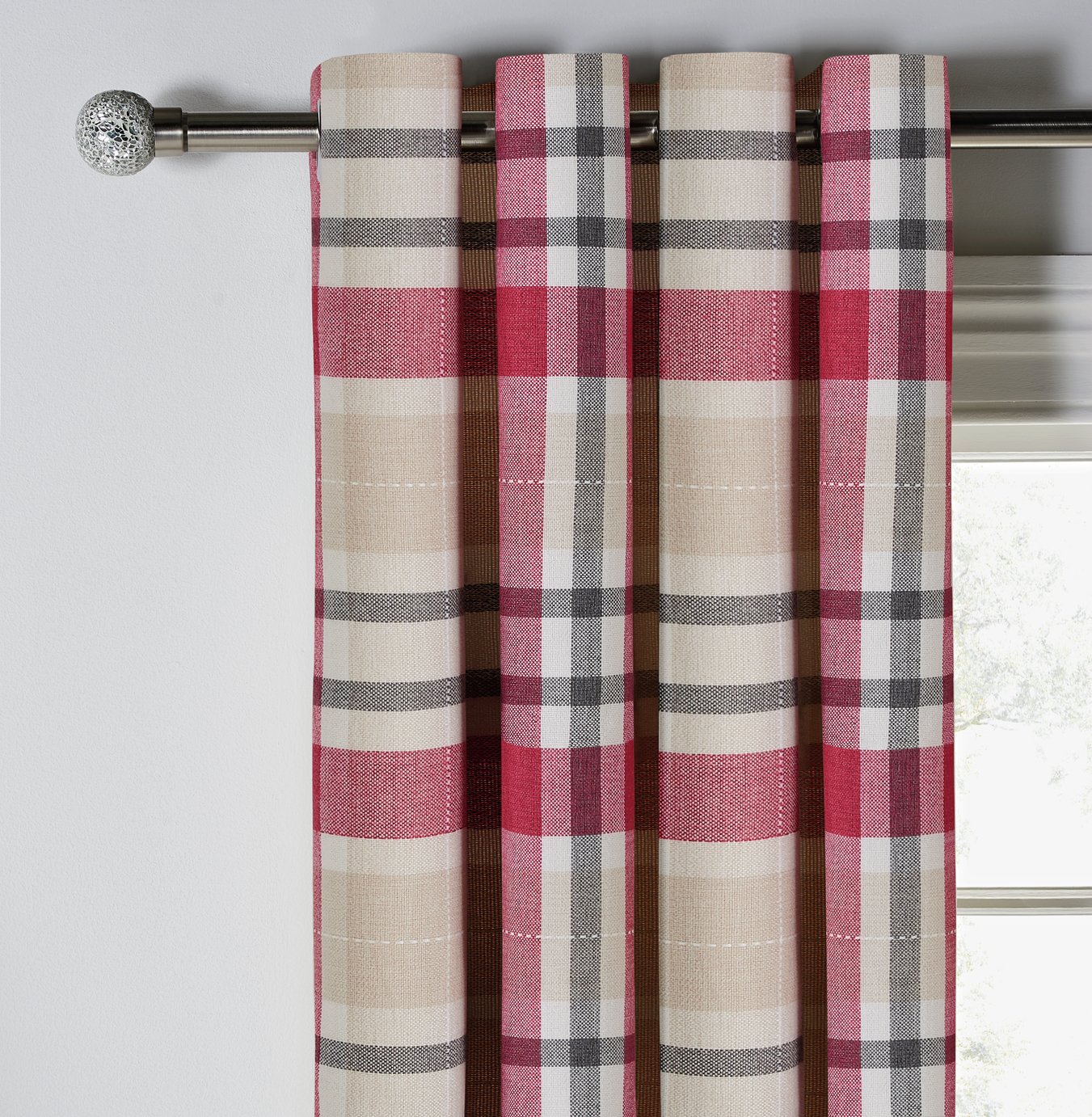 Argos Home Inverness Check Eyelet Curtains - 229x229cm