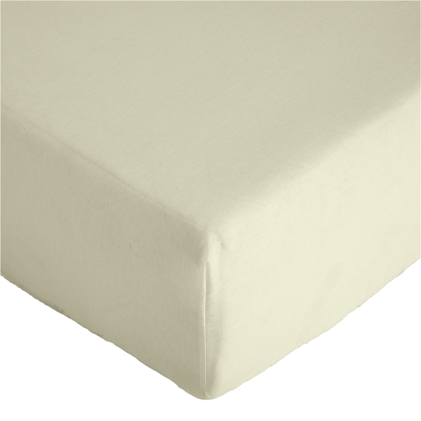 Argos Home Plain Cream Fitted Sheet - Superking