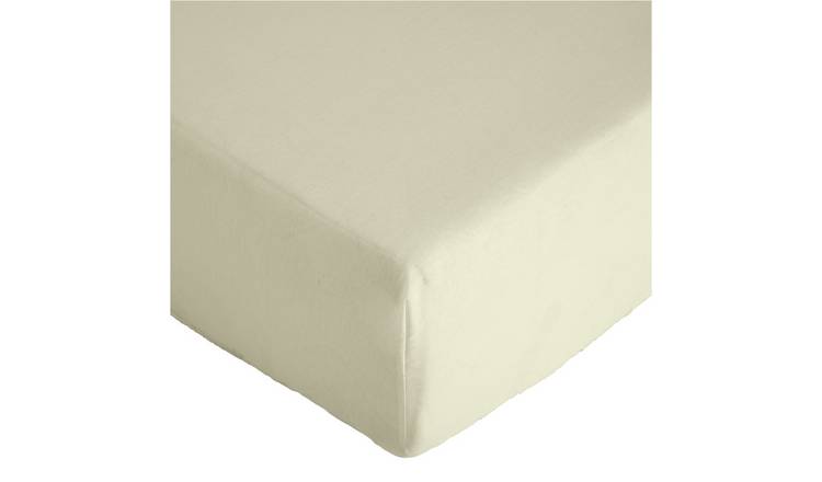 Argos Home Plain Cream Fitted Sheet - Superking