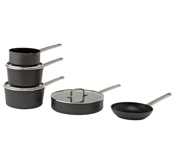 Argos Home 5 Piece Anodised Aluminium Pan Set