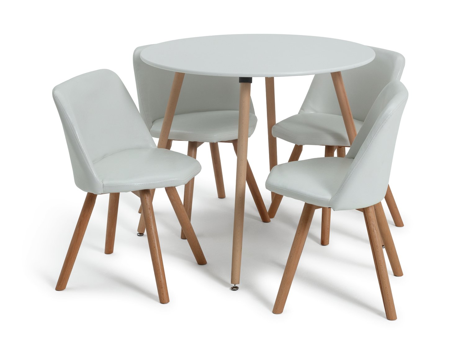 Habitat Quattro White Dining Table & 4 White Chairs