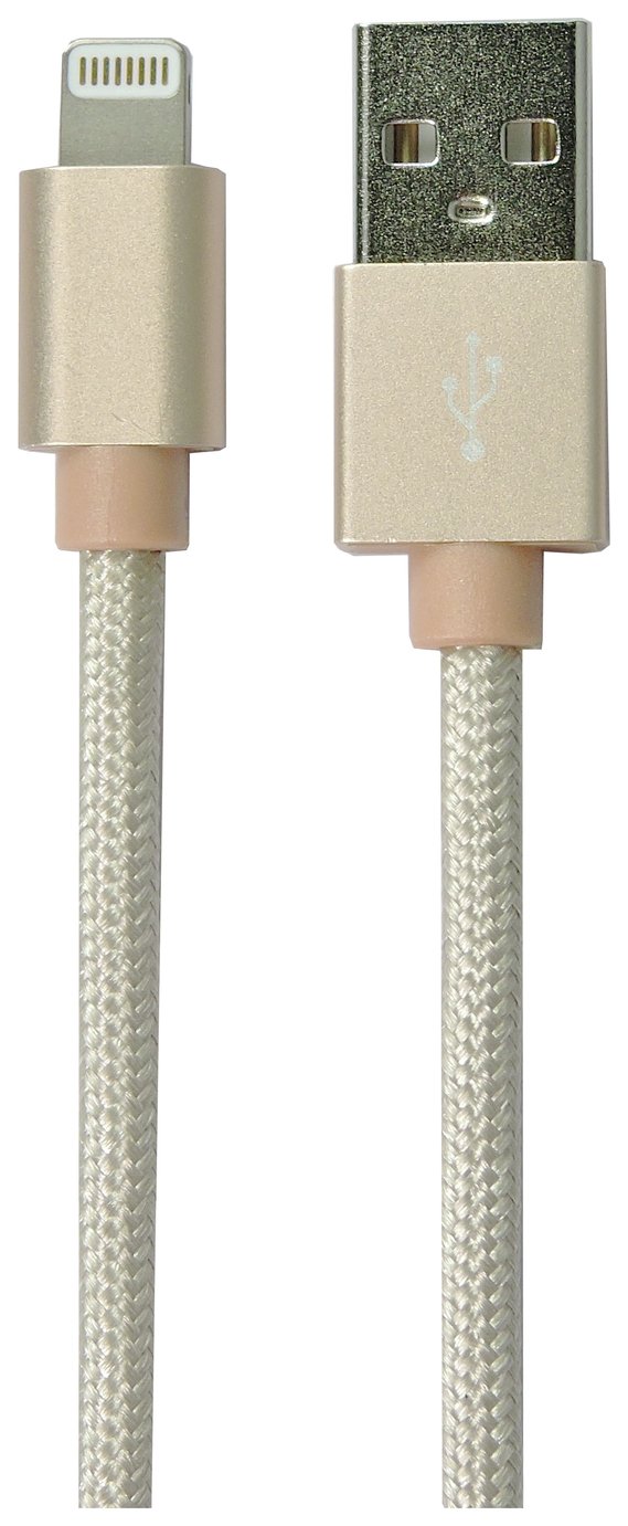 Lightning 2m Braided Cable - Gold