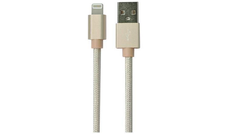 2m Braided Lightning Cable - Gold