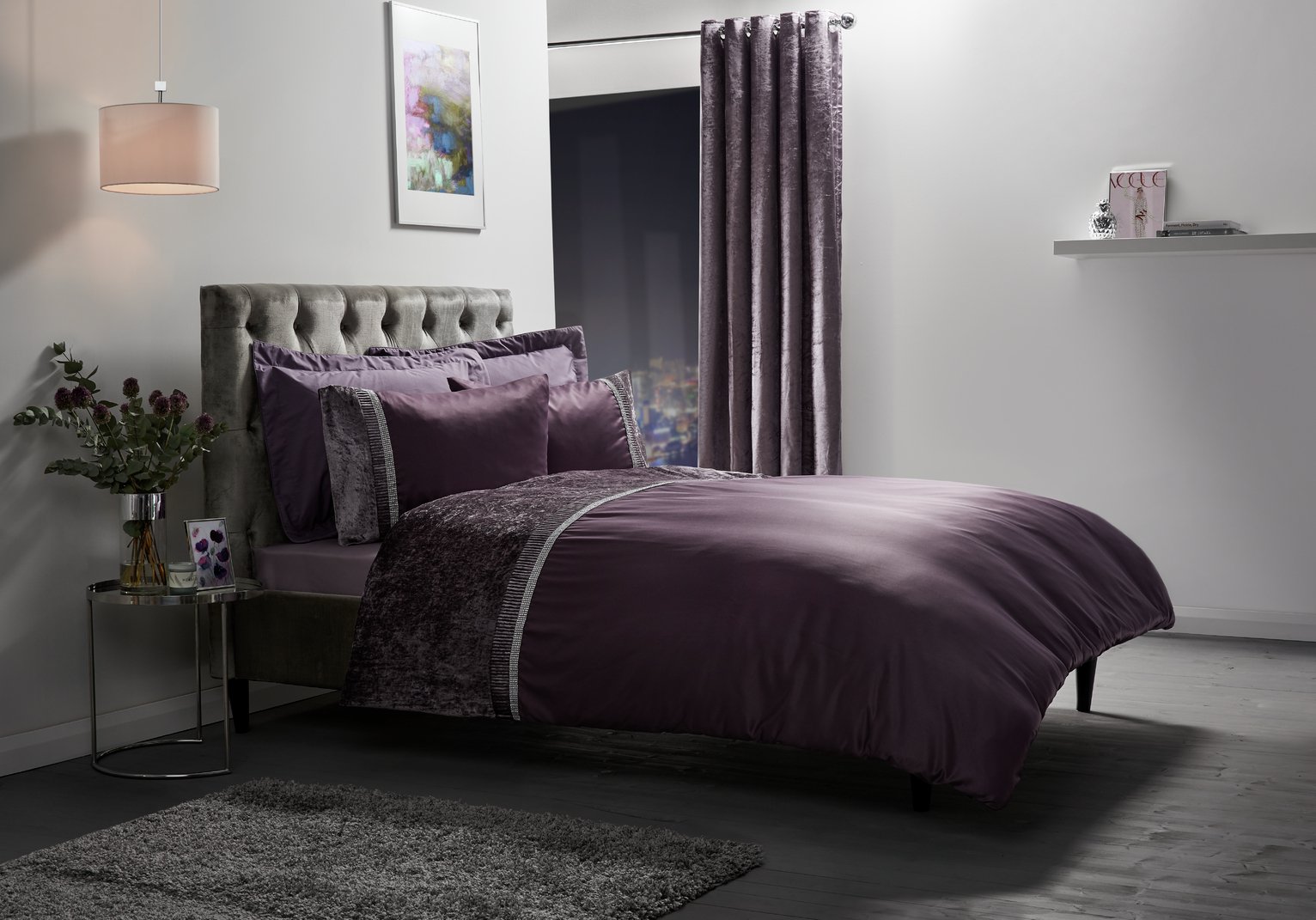 Julian Charles Lia Mauve Bedding Set - Double