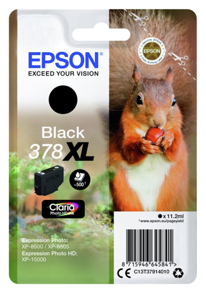 Epson Squirrel 378XL Black Photo Ink Cartridge