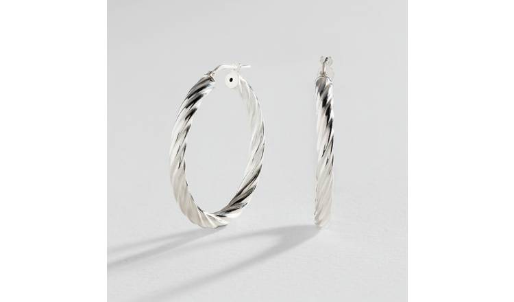 Large silver hoop earrings shop argos