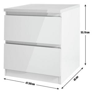 Buy Habitat Jenson 2 Drawer Bedside Table Grey Gloss Bedside