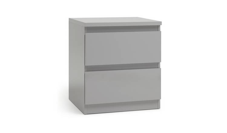 Buy Argos Home Jenson 2 Drawer Bedside Table Grey Gloss