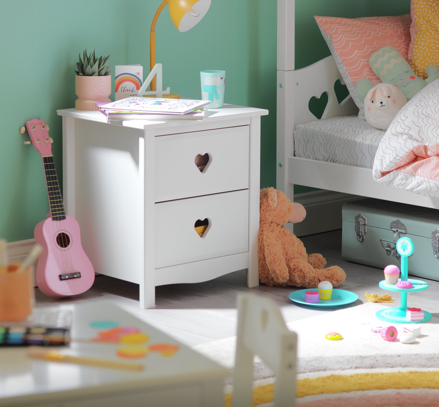 Habitat Kids Mia 2 Drawer Bedside Table - White