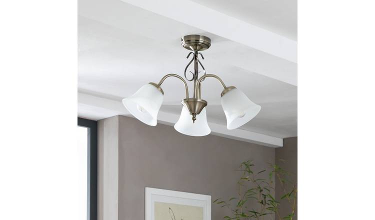 Buy Argos Home Elisa 3 Light Glass Ceiling Light Antique Brass Ceiling Lights Argos