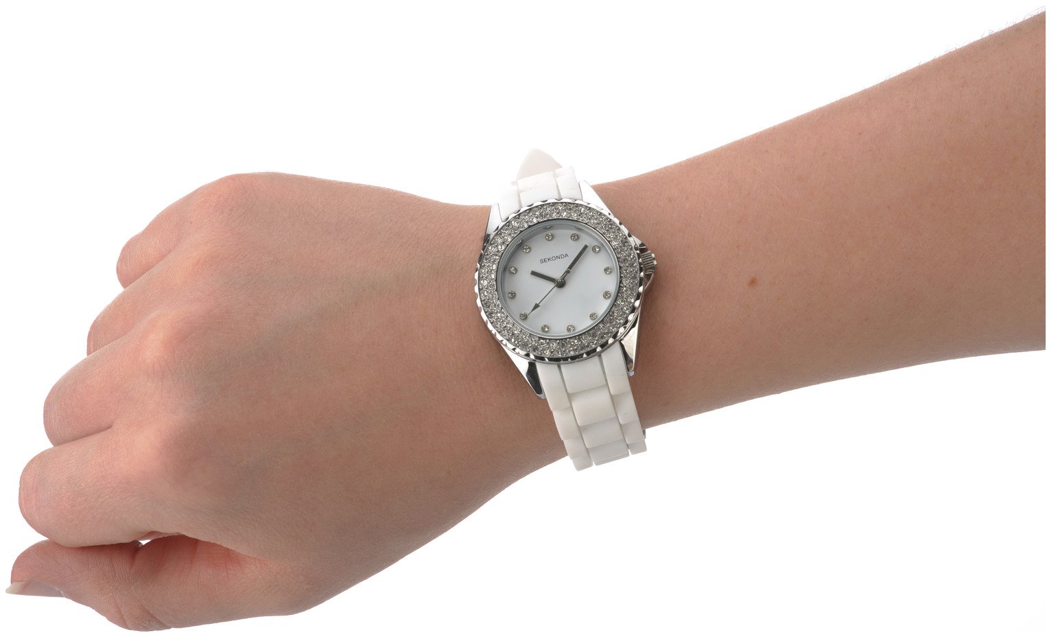 Sekonda Ladies' White Stone Set Silicone Strap Watch Reviews