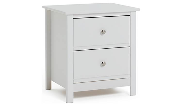 2 white deals bedside tables