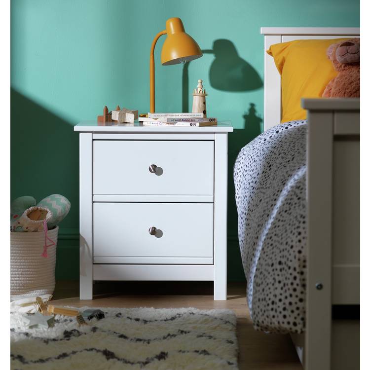 Habitat Brooklyn 2 Drawer Bedside Table - White 0