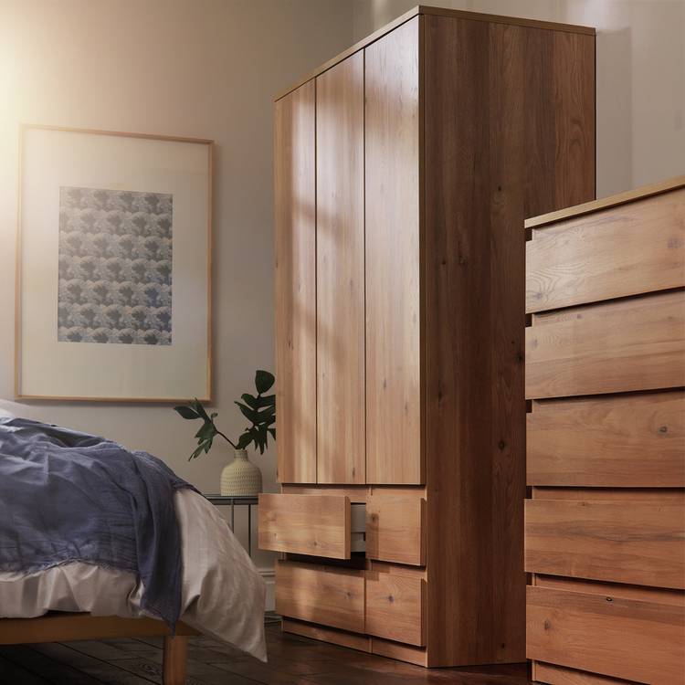 Habitat Jenson 3 Door 4 Drawer Wardrobe - Oak Effect 0