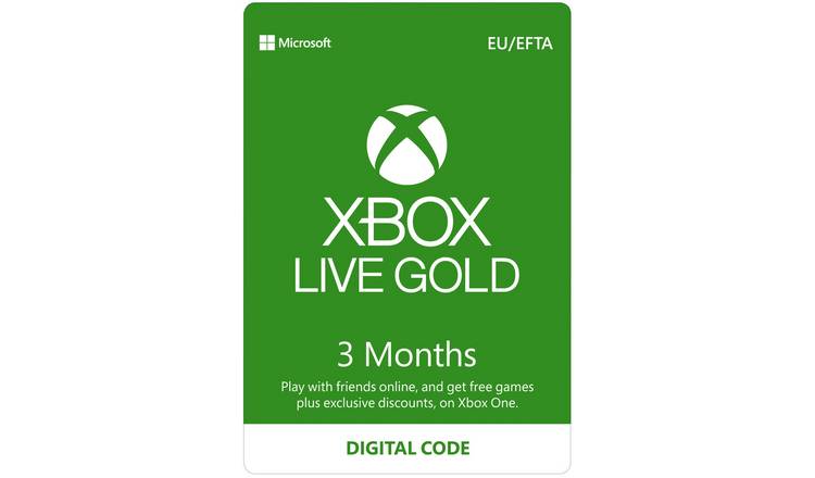 Microsoft xbox live 3 month gold membership discount