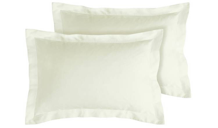 White cotton oxford store pillowcases