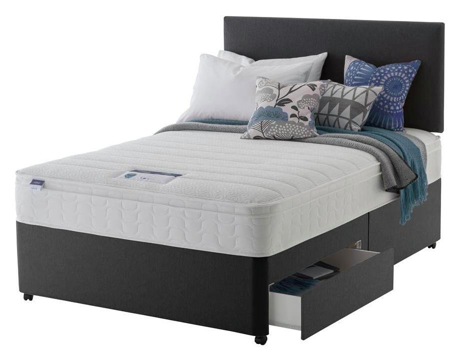 Silentnight Travis 2 Drawer Superking Divan Bed - Charcoal