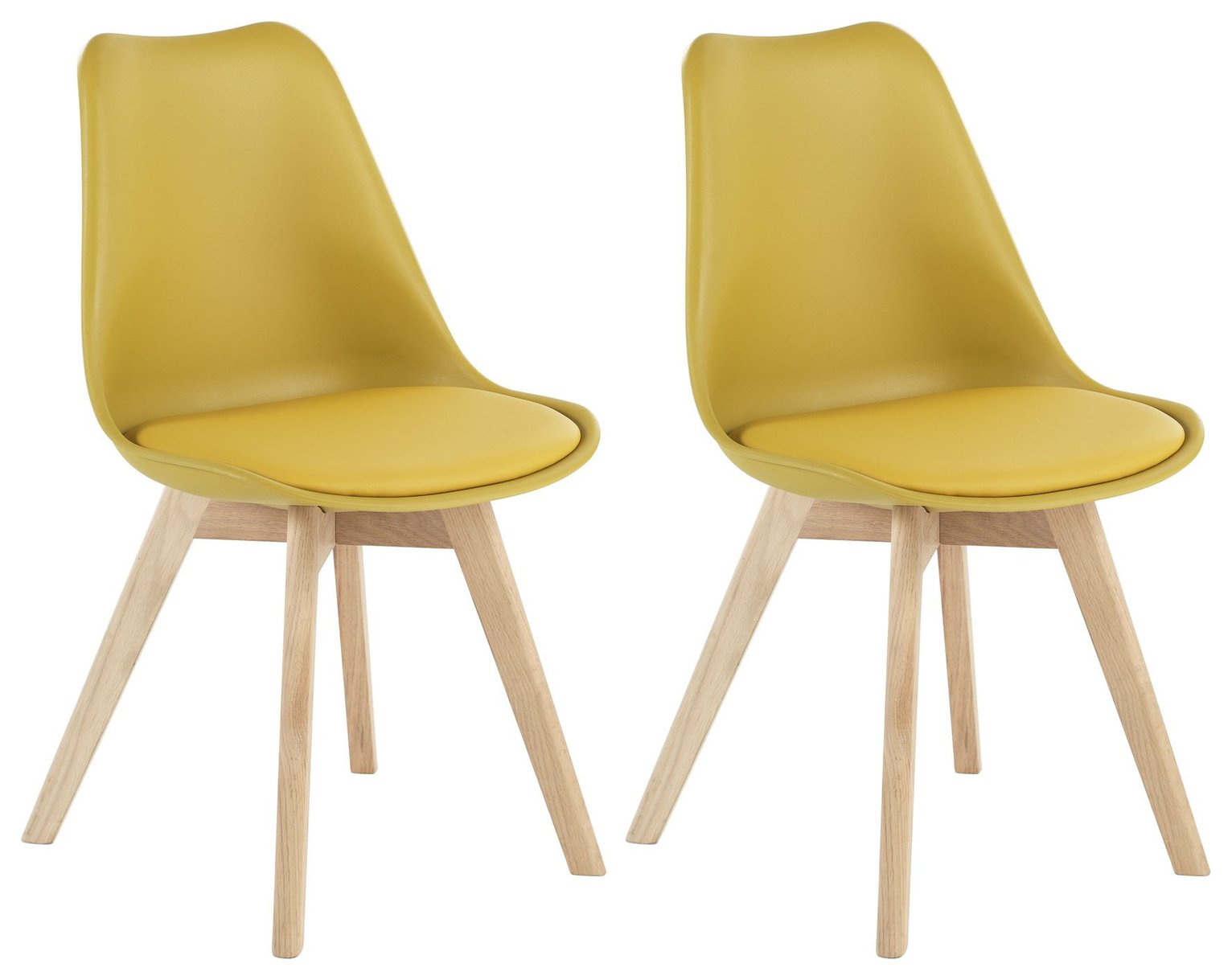 Habitat Jerry Pair of Dining Chairs - Mustard