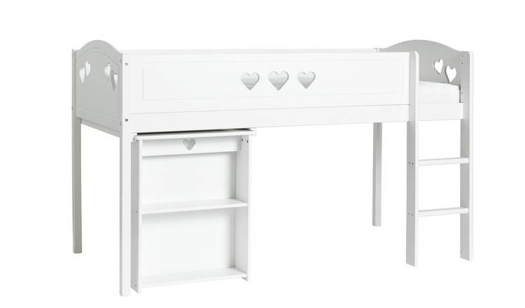 Argos Home Mia Mid Sleeper, Desk and Kids Mattress - White